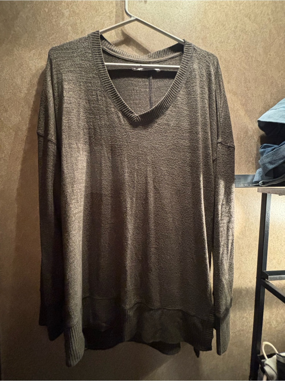 Maurices Olive V-Neck Long Sleeve Sweater